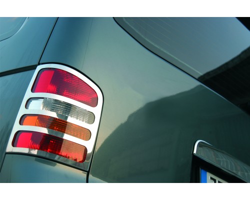 Накладки на фонари задние (2 шт, нерж) 1 дверь, Carmos - Турецкая сталь для Volkswagen T5 Caravelle 2004-2010 - 53171-11