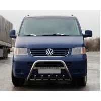 Кенгурятник WT003 (нерж) 60мм, без напису для Volkswagen T5 Caravelle 2004-2010
