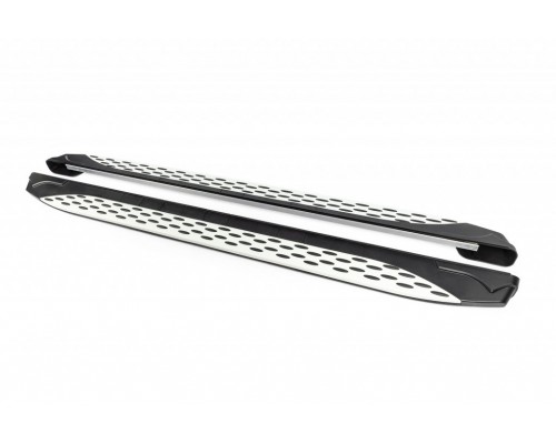 Боковые пороги Shining V1 (2 шт., алюминий) короткая база для Volkswagen T5 Caravelle 2004-2010 гг
