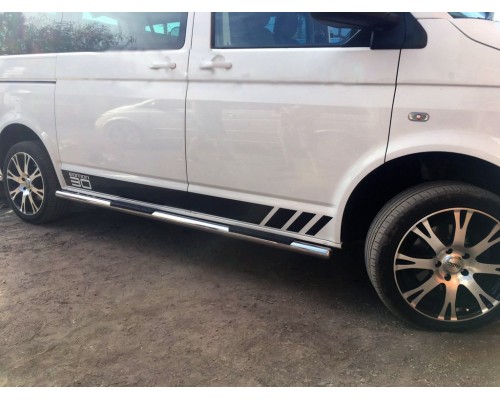 Бічні труби (2 шт, нерж) 70мм, Коротка база для Volkswagen T5 Caravelle 2004-2010