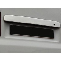 Планка над номером для распашных дверей (нерж) OmsaLine - Итальянская нержавейка для Volkswagen T5 Caravelle 2004-2010