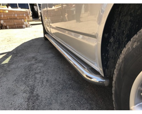 Бічні пороги Premium (2 шт, нерж) 60 мм, довга база для Volkswagen T5 Caravelle 2004-2010 - 53186-11
