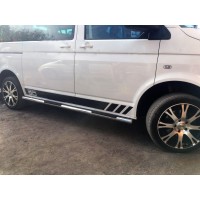 Бічні труби (2 шт, нерж) 70мм, Довга база для Volkswagen T5 Caravelle 2004-2010