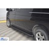 Боковые пороги X5-тип black (2 шт, алюм) Длинная база для Volkswagen T5 Multivan 2003-2010 - 53151-11