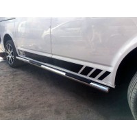 Бічні труби (2 шт, нерж) 70мм, Довга база для Volkswagen T5 Multivan 2003-2010