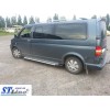 Боковые пороги Line-тип (2 шт, алюм) Короткая база для Volkswagen T5 Multivan 2003-2010 - 53156-11