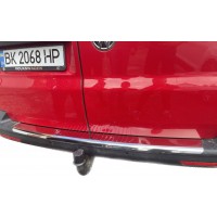 Накладки на задний бампер с загибом (Carmos, сталь) для Volkswagen T5 Multivan 2003-2010