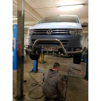 Кенгурятник WT004ST (нерж) для Volkswagen T5 рестайлінг 2010-2015