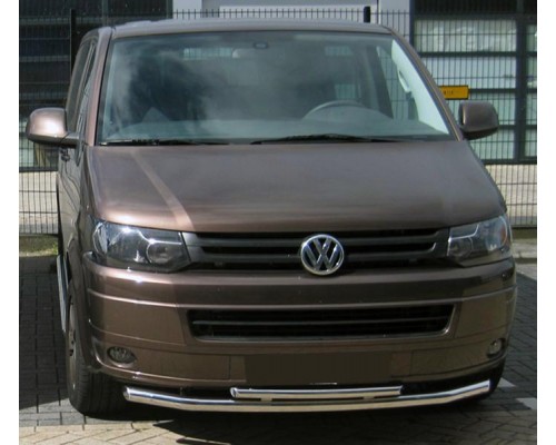 Нижня подвійна губа ST014 (нерж) 60 на 42 мм для Volkswagen T5 рестайлінг 2010-2015