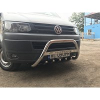 Кенгурятник WT003 (нерж) 51 мм, без напису для Volkswagen T5 рестайлінг 2010-2015