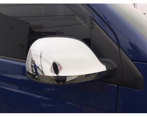 Накладки на зеркала (2 шт, ABS) Carmos - Хромированный пластик для Volkswagen T5 рестайлинг 2010-2015 - 48943-11