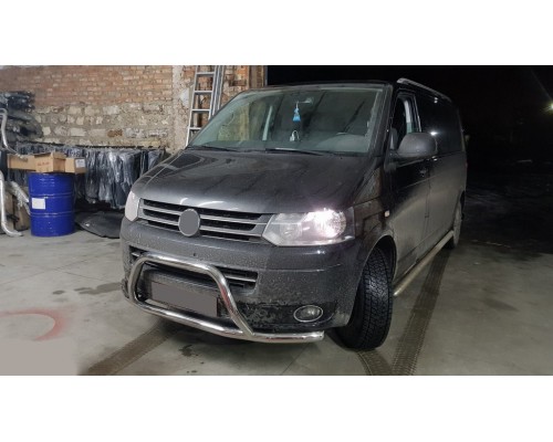 Кенгурятник WT006ST (нерж) для Volkswagen T5 рестайлінг 2010-2015