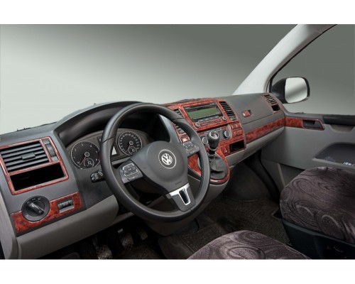Накладки на панель Дерево для Volkswagen T5 рестайлинг 2010-2015 - 52524-11