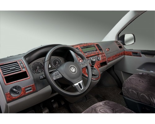 Накладки на панель Алюминий для Volkswagen T5 рестайлинг 2010-2015 - 52526-11