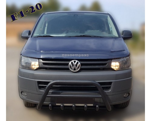 Кенгурятник WT003 Black (нерж) для Volkswagen T5 рестайлинг 2010-2015 гг.