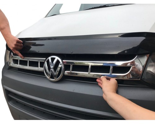 Накладки на решетку (Carmos, 2 шт, нерж.) для Volkswagen T5 рестайлинг 2010-2015 - 49896-11