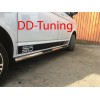 Бічні труби BB002 (2 шт, нерж) 70мм, Коротка база для Volkswagen T5 рестайлінг 2010-2015