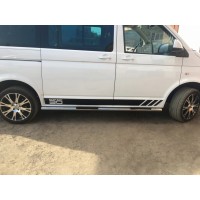 Бічні труби BB002 (2 шт, нерж) 70мм, Коротка база для Volkswagen T5 рестайлінг 2010-2015