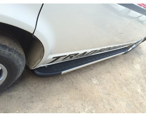 Боковые пороги Duru (2 шт., алюминий) Длинная база для Volkswagen T5 рестайлинг 2010-2015 - 53258-11