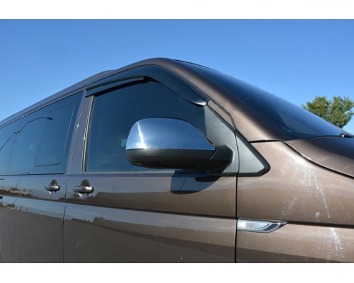 Накладки на дзеркала (2 шт, нержавіюча сталь) OmsaLine - Італійська нержавіюча сталь для Volkswagen T5 рестайлінг 2010-2015 - 48959-11