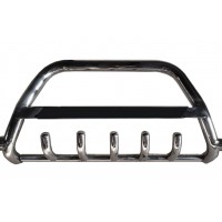 Кенгурятник WT004 LED (нерж) для Volkswagen T5 рестайлінг 2010-2015
