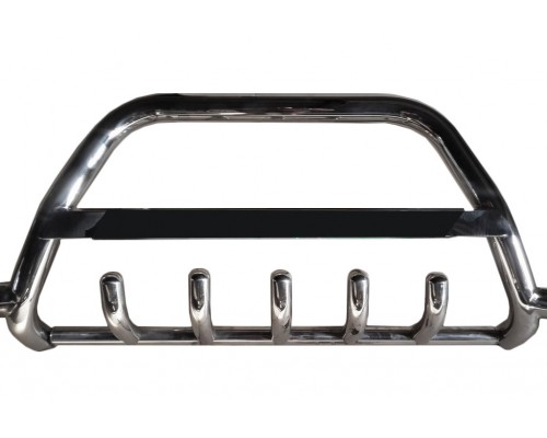 Кенгурятник WT004 LED (нерж) для Volkswagen T5 рестайлінг 2010-2015