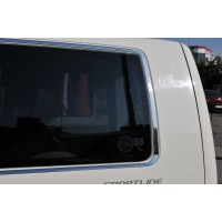 Полная окантовка стекол (14 частей, нерж) 2 боковых двери, Короткая база для Volkswagen T5 Transporter 2003-2010