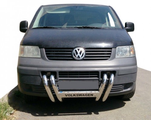 Кенгурятник ST006-04 ніздрі (нерж) для Volkswagen T5 Transporter 2003-2010 - 74782-11