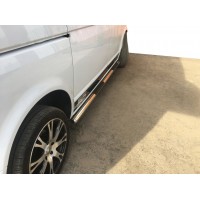 Бічні труби (2 шт, нерж) 70мм, Довга база для Volkswagen T5 Transporter 2003-2010