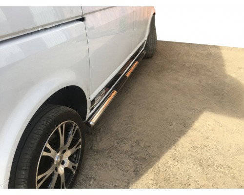 Бічні труби (2 шт, нерж) 70мм, Довга база для Volkswagen T5 Transporter 2003-2010