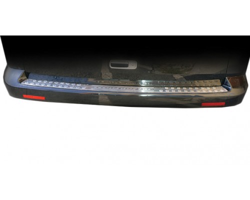 Накладка на задній бампер пряма (Omsa, нерж) для Volkswagen T5 Transporter 2003-2010 - 77523-11