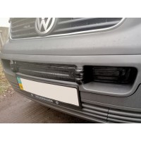 Зимняя нижняя накладка на решетку (полная) Глянцевая для Volkswagen T5 Transporter 2003-2010