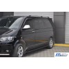 Боковые пороги Allmond Black (2 шт, алюм) Длинная база для Volkswagen T5 Transporter 2003-2010 - 53115-11