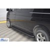 Боковые пороги Allmond Black (2 шт, алюм) Длинная база для Volkswagen T5 Transporter 2003-2010 - 53115-11