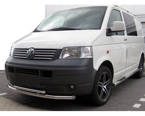 Нижня подвійна губа ST014 (нерж) 70 на 48мм для Volkswagen T5 Transporter 2003-2010