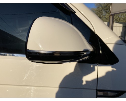 Полоски на зеркала (2 шт, нерж) для Volkswagen T6 2015+, 2019+ - 55300-11