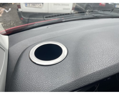 Накладка на підстаканник (2 шт, нерж) для Volkswagen T6 2015+, 2019+ - 59510-11