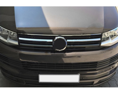 Накладки на решітку верхня 2015-2019 (2 шт, нерж) для Volkswagen T6 2015+, 2019+ - 65621-11