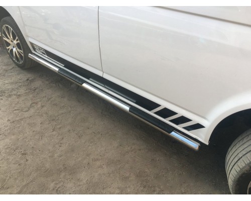 Бічні труби (2 шт, нерж) 70мм, Довга база для Volkswagen T6 2015+, 2019+