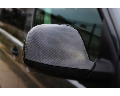 Накладки на зеркала (2 шт, карбон) Натуральный карбон для Volkswagen T6 2015+, 2019+ - 55313-11