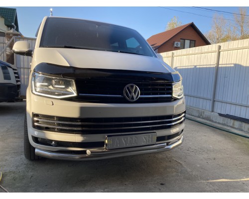 Передняя двойная защита ST011 (нерж.) для Volkswagen T6 2015↗, 2019↗ гг.