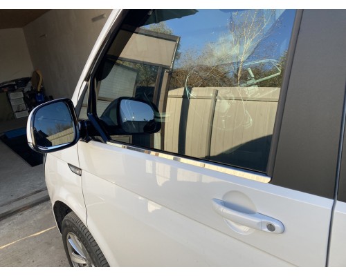 Окантовка окон (2 шт., нерж) OmsaLine - Итальянская нержавейка для Volkswagen T6