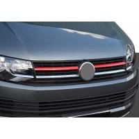 Накладки на решетку верхняя 2015-2019 (2 шт, красные) для Volkswagen T6 2015+, 2019+