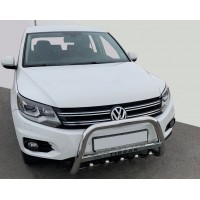 Кенгурятник WT003 (нерж) 51 мм, без напису для Volkswagen Tiguan 2007-2016