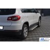 Боковые пороги Allmond Grey (2 шт, алюм) для Volkswagen Tiguan 2007-2016 - 72689-11