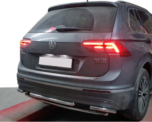Задній захист AK001-2 (нерж) для Volkswagen Tiguan 2016+