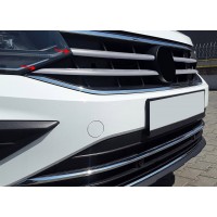Накладки на решетку 2020-2025 (4 шт., нерж) Carmos - Турецкая сталь для Volkswagen Tiguan