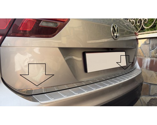 Кромка багажника (нерж) Carmos - Турецкая сталь для Volkswagen Tiguan 2016-2023 гг