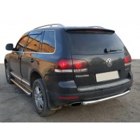 Volkswagen Touareg 2002-2010 Задняя защита AK002 (2 шт, нерж)