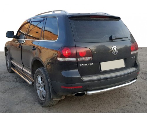 Volkswagen Touareg 2002-2010 Задній захист AK002 (2 шт, нерж) - 74427-11